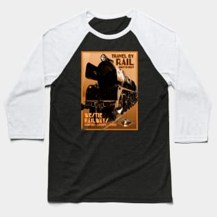 Retro Steam Rail Travel_03 Baseball T-Shirt